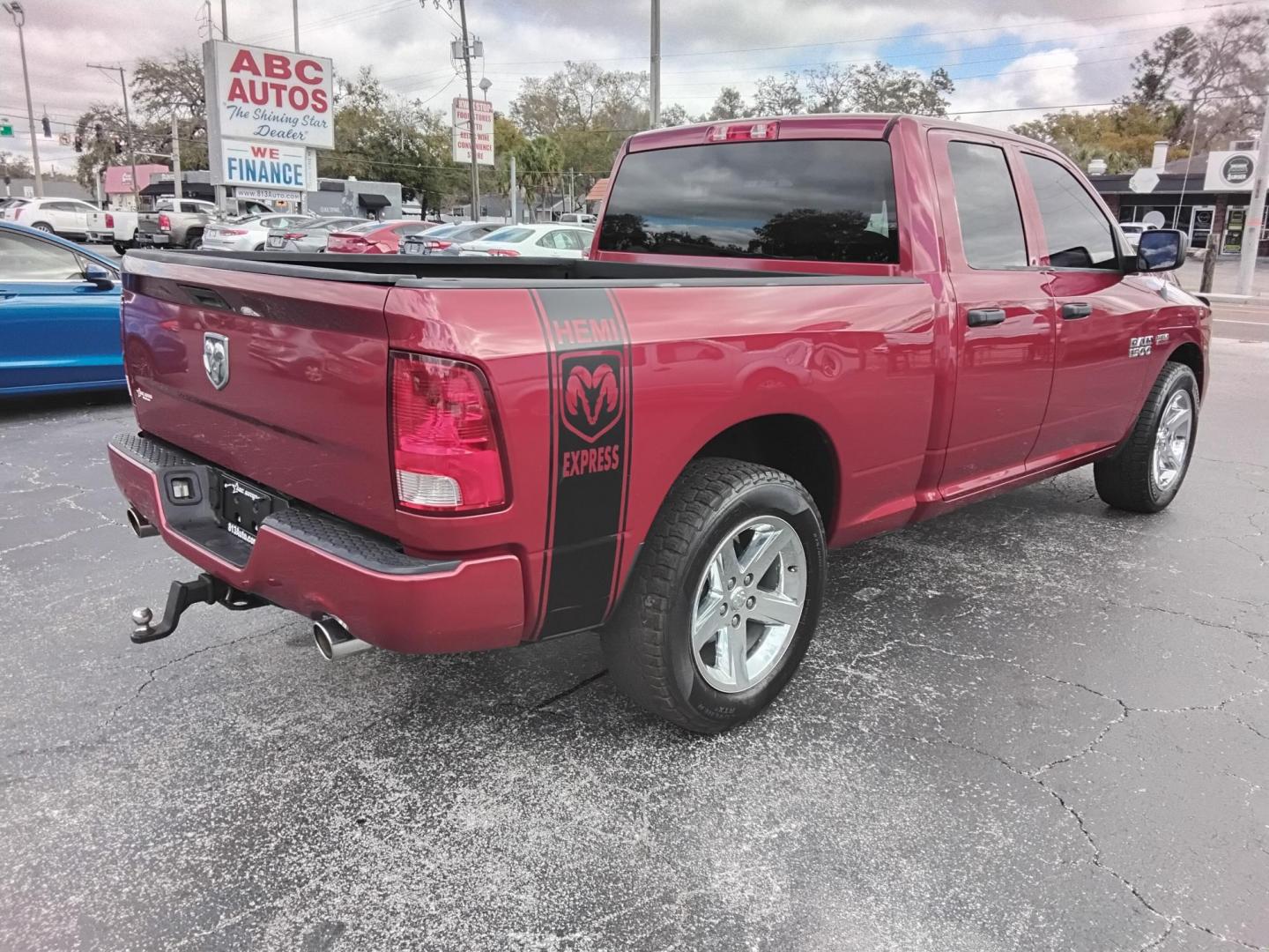 2013 RED /Grey RAM 1500 Tradesman Quad Cab 2WD (1C6RR6FT0DS) with an 5.7L V8 OHV 16V engine, 6-Speed Automatic transmission, located at 6112 N Florida Avenue, Tampa, FL, 33604, (888) 521-5131, 27.954929, -82.459534 - $499 DOWN PLUS TAX & TAG. - Photo#9
