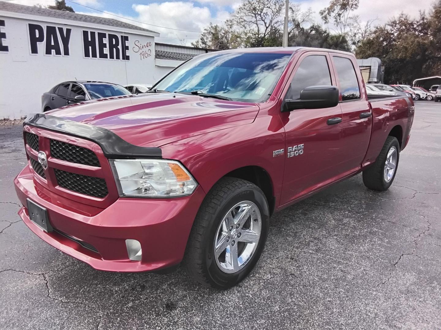 2013 RED /Grey RAM 1500 Tradesman Quad Cab 2WD (1C6RR6FT0DS) with an 5.7L V8 OHV 16V engine, 6-Speed Automatic transmission, located at 6112 N Florida Avenue, Tampa, FL, 33604, (888) 521-5131, 27.954929, -82.459534 - $499 DOWN PLUS TAX & TAG. - Photo#3