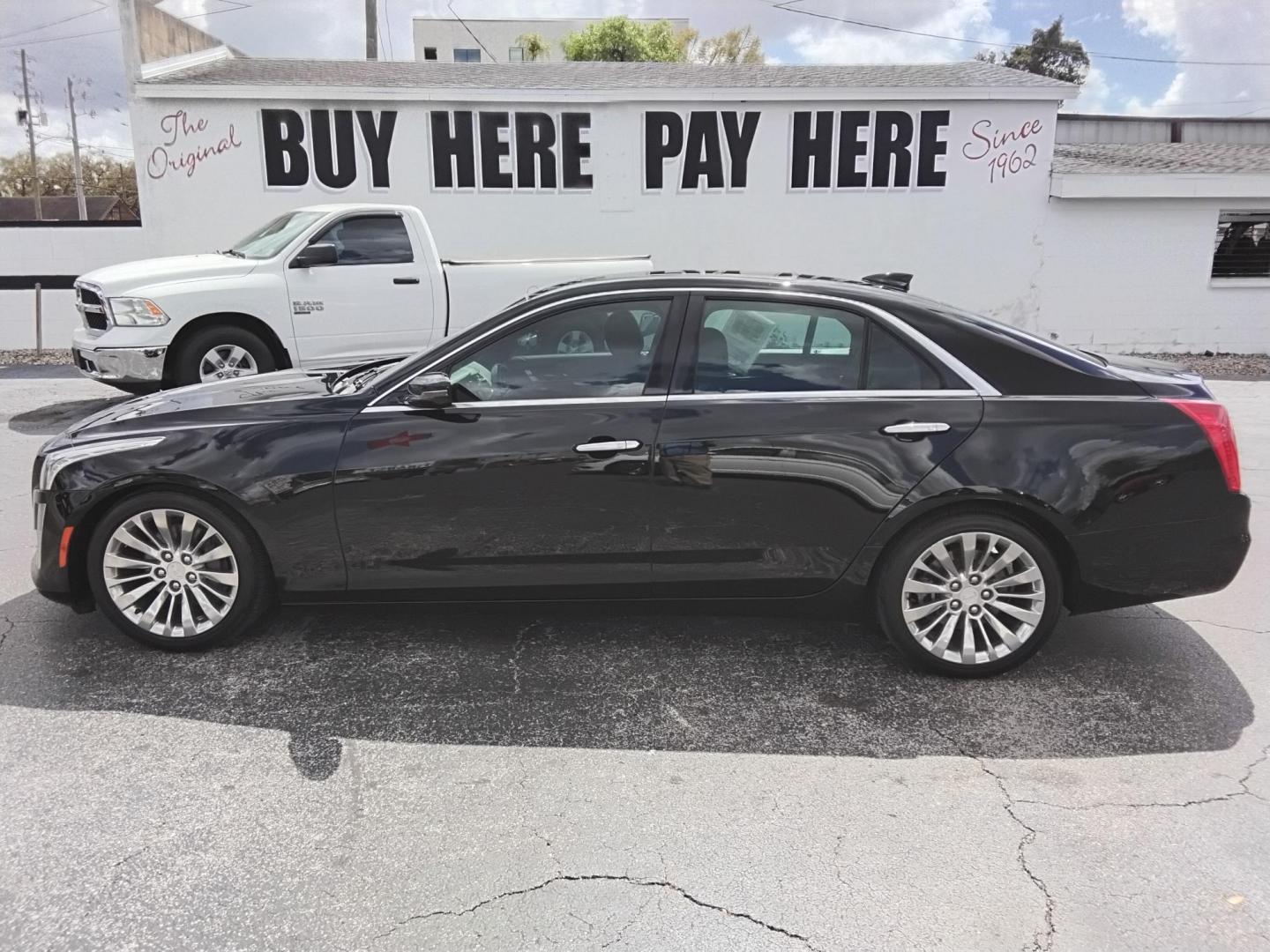 2016 BLACK /Grey Cadillac CTS 2.0L Turbo Luxury RWD (1G6AR5SX3G0) with an 2.0L L4 DOHC 24V TURBO engine, 6A transmission, located at 6112 N Florida Avenue, Tampa, FL, 33604, (888) 521-5131, 27.954929, -82.459534 - $499 down plus tax & tag. - Photo#0