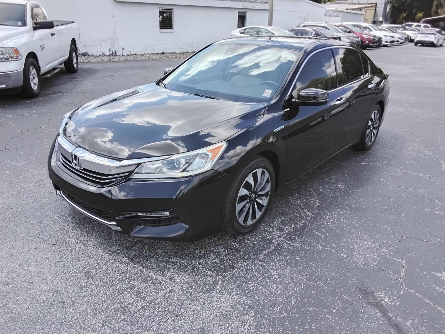 2017 BLACK /Beige Honda Accord Hybrid EX-L (JHMCR6F59HC) with an 2.0L L4 DOHC 16V HYBRID engine, CVT transmission, located at 6112 N Florida Avenue, Tampa, FL, 33604, (888) 521-5131, 27.954929, -82.459534 - $499 down plus tax & tag. - Photo#2