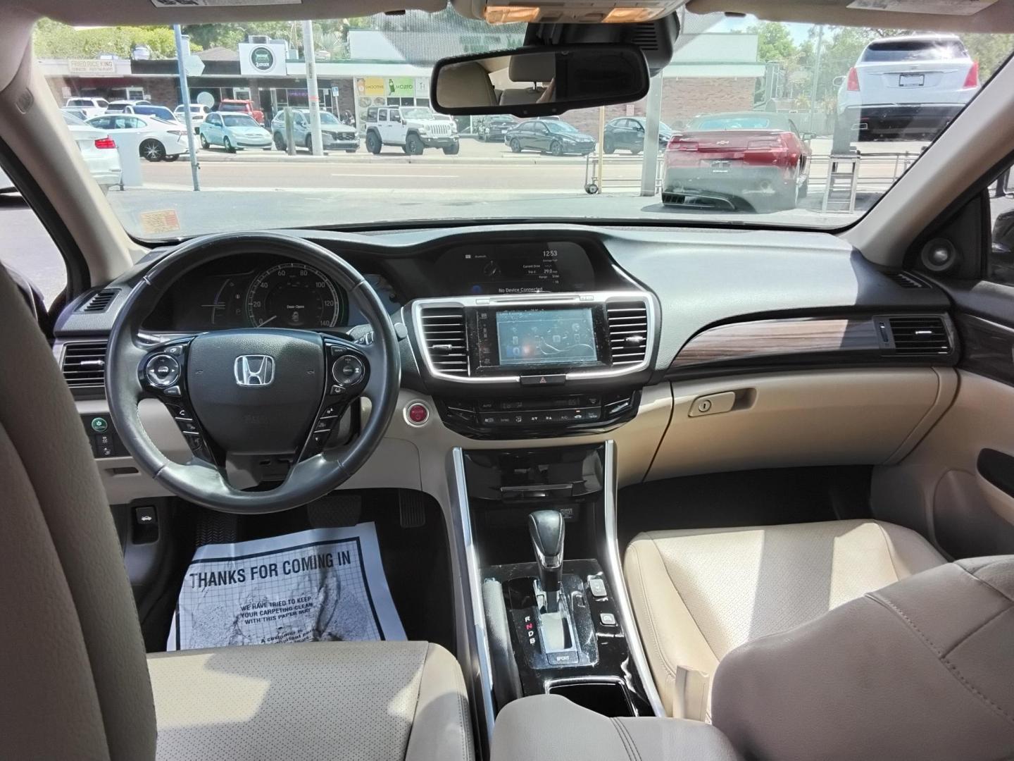 2017 BLACK /Beige Honda Accord Hybrid EX-L (JHMCR6F59HC) with an 2.0L L4 DOHC 16V HYBRID engine, CVT transmission, located at 6112 N Florida Avenue, Tampa, FL, 33604, (888) 521-5131, 27.954929, -82.459534 - $499 down plus tax & tag. - Photo#9