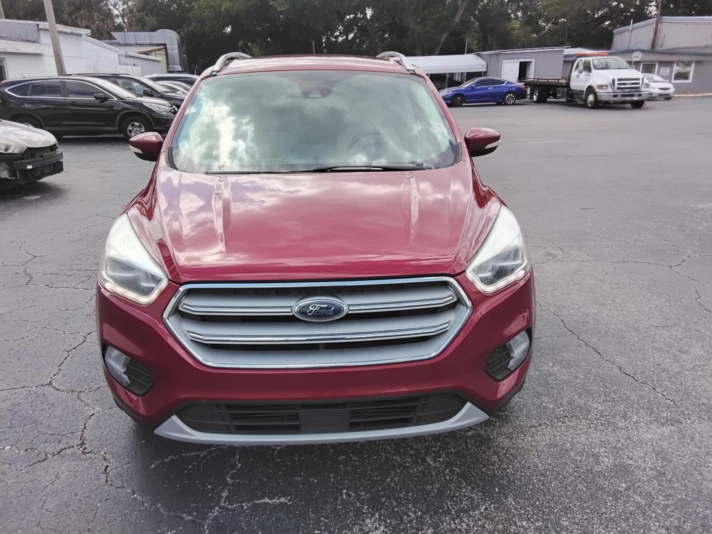 2018 RED /Beige Ford Escape Titanium FWD (1FMCU0J93JU) with an 2.0L L4 DOHC 16V engine, 6A transmission, located at 6112 N Florida Avenue, Tampa, FL, 33604, (888) 521-5131, 27.954929, -82.459534 - $499 DOWN PLUS TAX & TAG. - Photo#2