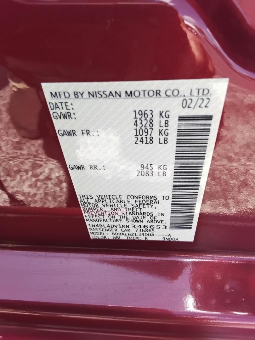 2022 RED Nissan Altima 2.5 SV (1N4BL4DV1NN) with an 2.5L L4 DOHC 16V engine, CVT transmission, located at 6112 N Florida Avenue, Tampa, FL, 33604, (888) 521-5131, 27.954929, -82.459534 - $499 down plus tax & tag. - Photo#16