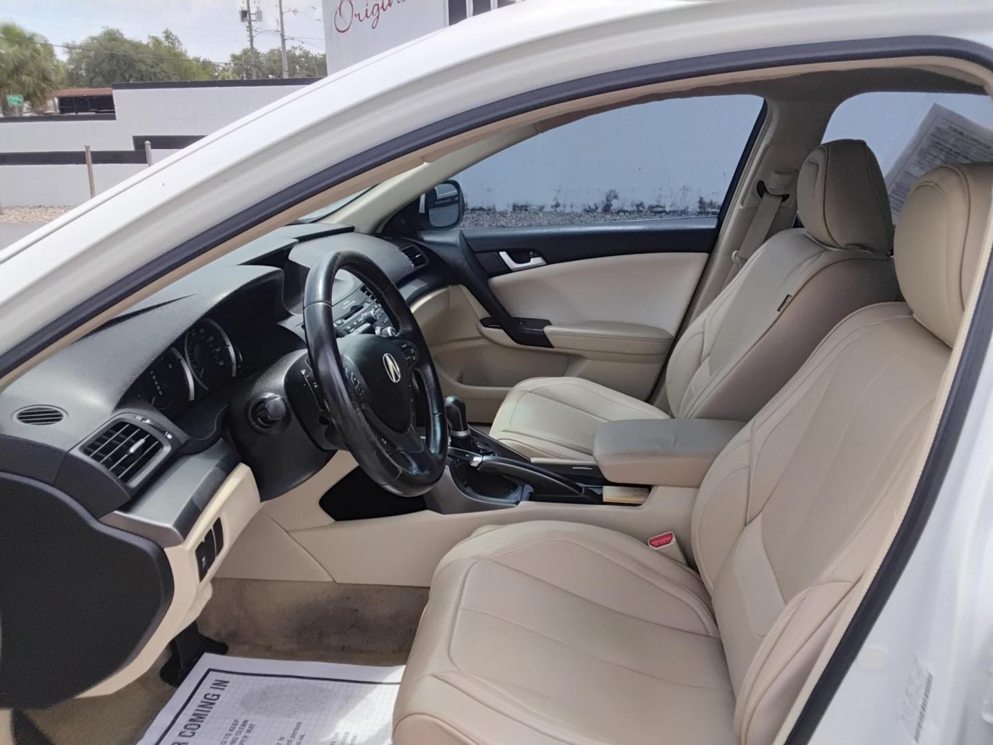 2012 White /Beige Acura TSX 5-Speed AT (JH4CU2F43CC) with an 2.4L L4 DOHC 16V engine, 5-Speed Automatic transmission, located at 6112 N Florida Avenue, Tampa, FL, 33604, (888) 521-5131, 27.954929, -82.459534 - $499 down plus tax & tag. - Photo#6
