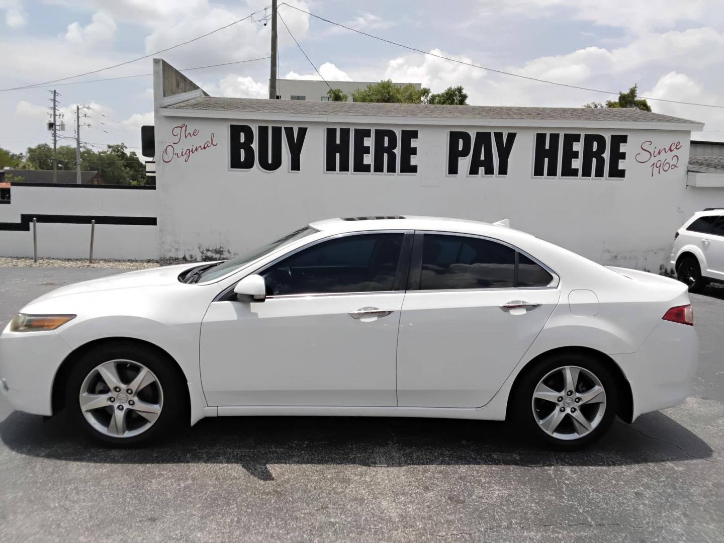 2012 White /Beige Acura TSX 5-Speed AT (JH4CU2F43CC) with an 2.4L L4 DOHC 16V engine, 5-Speed Automatic transmission, located at 6112 N Florida Avenue, Tampa, FL, 33604, (888) 521-5131, 27.954929, -82.459534 - $499 down plus tax & tag. - Photo#0