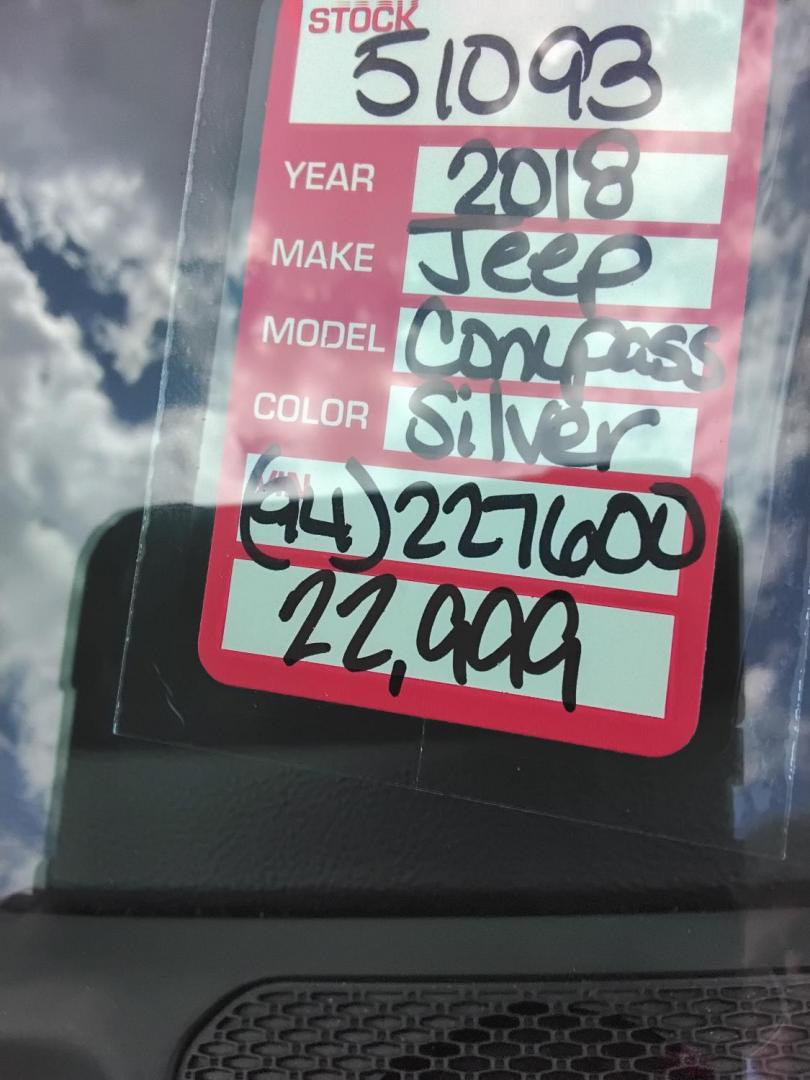2018 SILVER /Black Jeep Compass Sport FWD (3C4NJCBB7JT) with an 2.4L L4 DOHC 16V engine, located at 6112 N Florida Avenue, Tampa, FL, 33604, (888) 521-5131, 27.954929, -82.459534 - $499 down plus tax & tag. - Photo#23