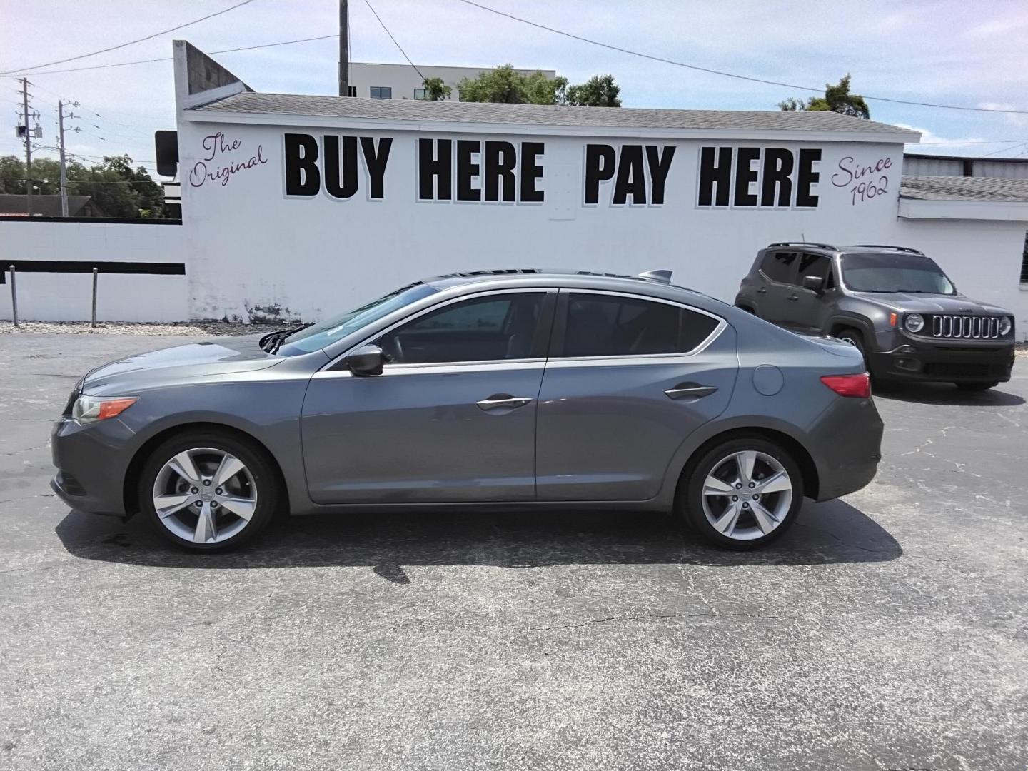 2014 GRAY /Beige Acura ILX 5-Spd AT w/ Premium Package (19VDE1F56EE) with an 2.0L L4 16V DOHC engine, 5-Speed Automatic transmission, located at 6112 N Florida Avenue, Tampa, FL, 33604, (888) 521-5131, 27.954929, -82.459534 - $499 DOWN PLUS TAX & TAG.- Photo#0