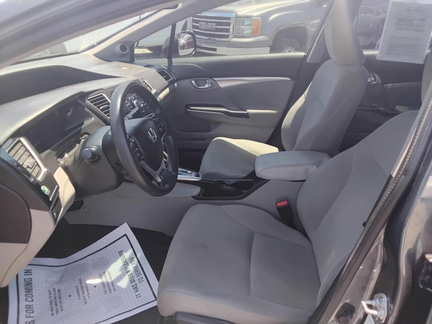 2013 GRAY /Beige Honda Civic EX Sedan 5-Speed AT (19XFB2F88DE) with an 1.8L L4 SOHC 16V engine, 5-Speed Automatic transmission, located at 6112 N Florida Avenue, Tampa, FL, 33604, (888) 521-5131, 27.954929, -82.459534 - $499 DOWN PLUS TAX & TAG.- Photo#6