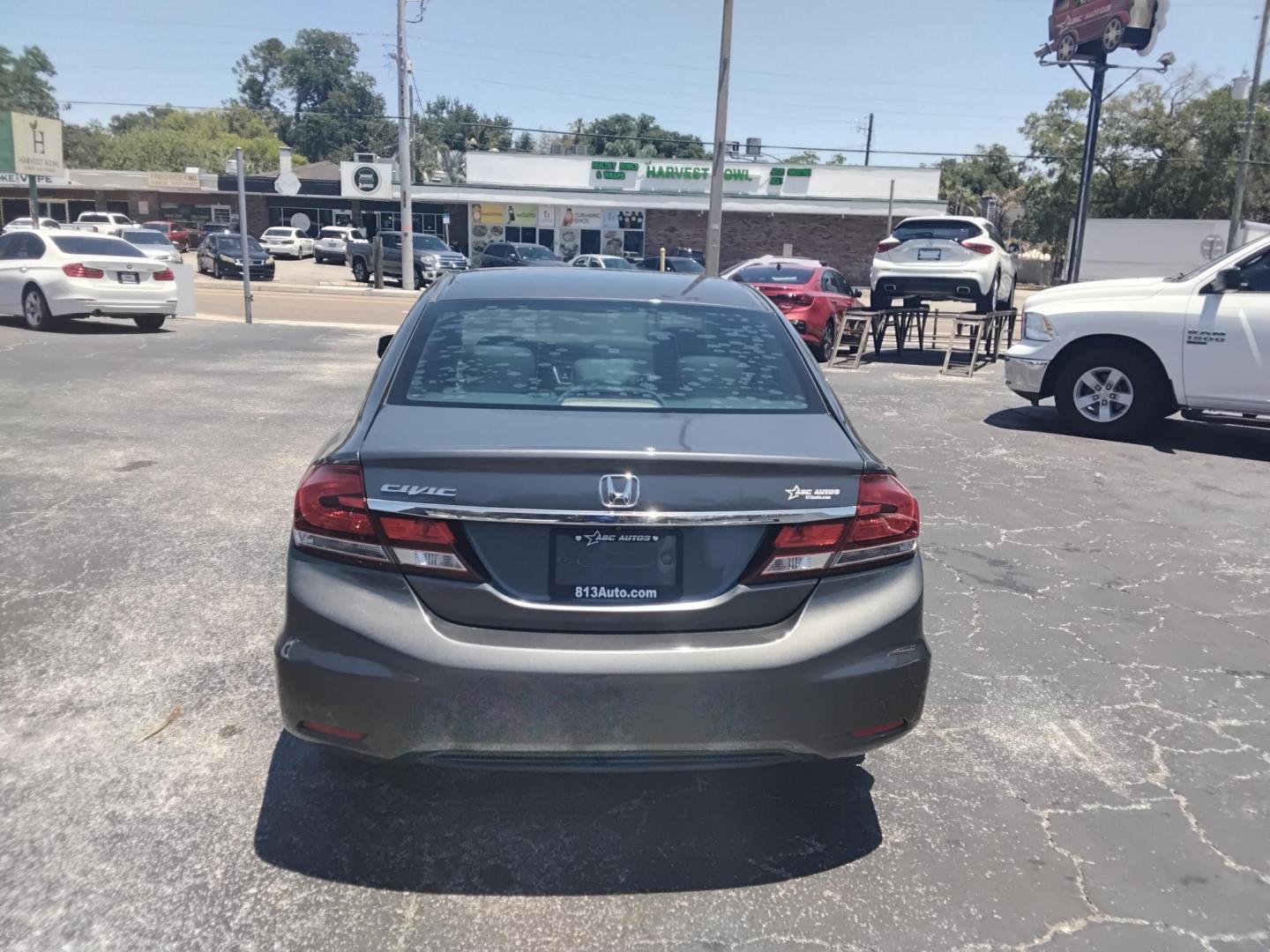 2013 GRAY /Beige Honda Civic EX Sedan 5-Speed AT (19XFB2F88DE) with an 1.8L L4 SOHC 16V engine, 5-Speed Automatic transmission, located at 6112 N Florida Avenue, Tampa, FL, 33604, (888) 521-5131, 27.954929, -82.459534 - $499 DOWN PLUS TAX & TAG.- Photo#3