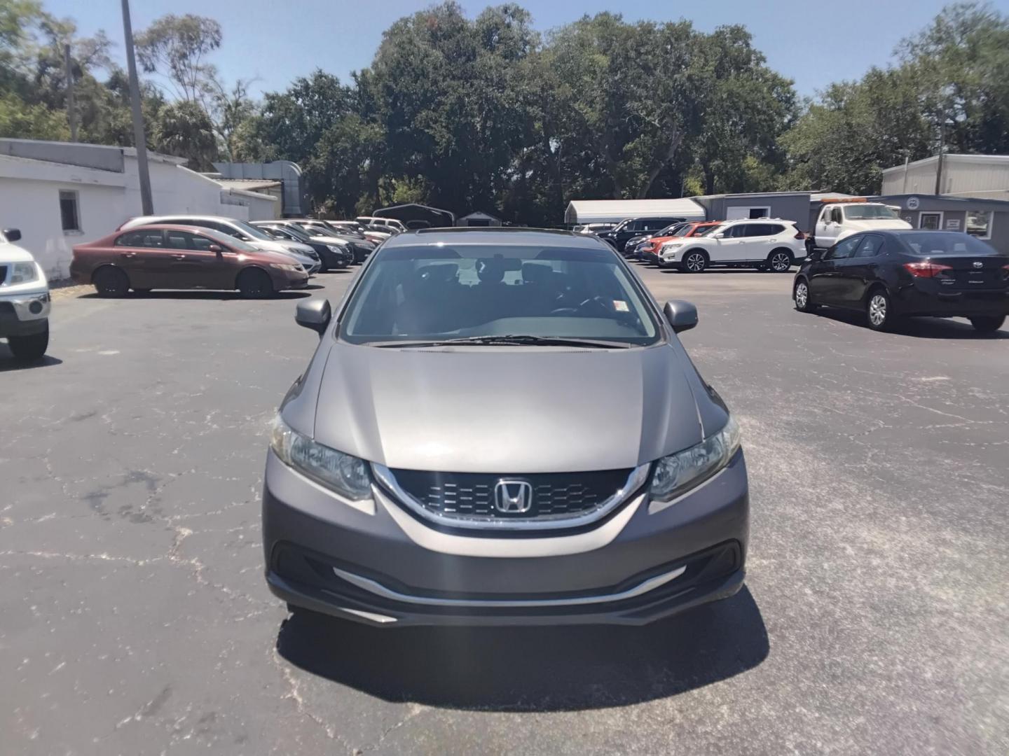 2013 GRAY /Beige Honda Civic EX Sedan 5-Speed AT (19XFB2F88DE) with an 1.8L L4 SOHC 16V engine, 5-Speed Automatic transmission, located at 6112 N Florida Avenue, Tampa, FL, 33604, (888) 521-5131, 27.954929, -82.459534 - $499 DOWN PLUS TAX & TAG.- Photo#1