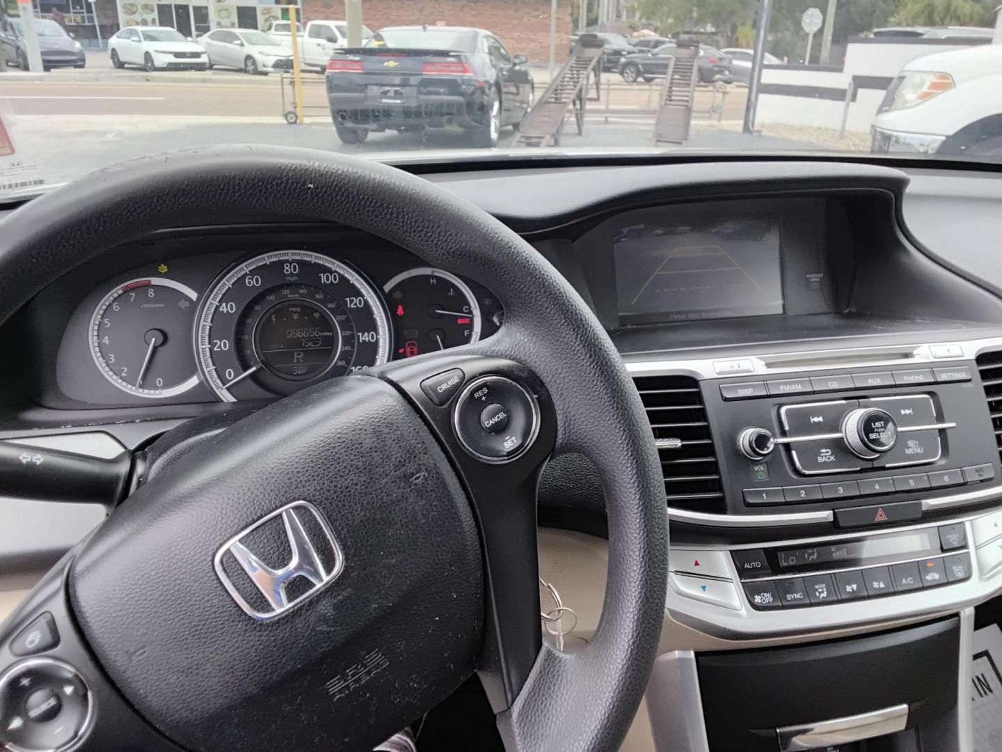 2014 White /Beige Honda Accord LX Sedan CVT (1HGCR2F36EA) with an 2.4L L4 DOHC 16V engine, Continuously Variable Transmission transmission, located at 6112 N Florida Avenue, Tampa, FL, 33604, (888) 521-5131, 27.954929, -82.459534 - $499 down plus tax & tag. - Photo#5