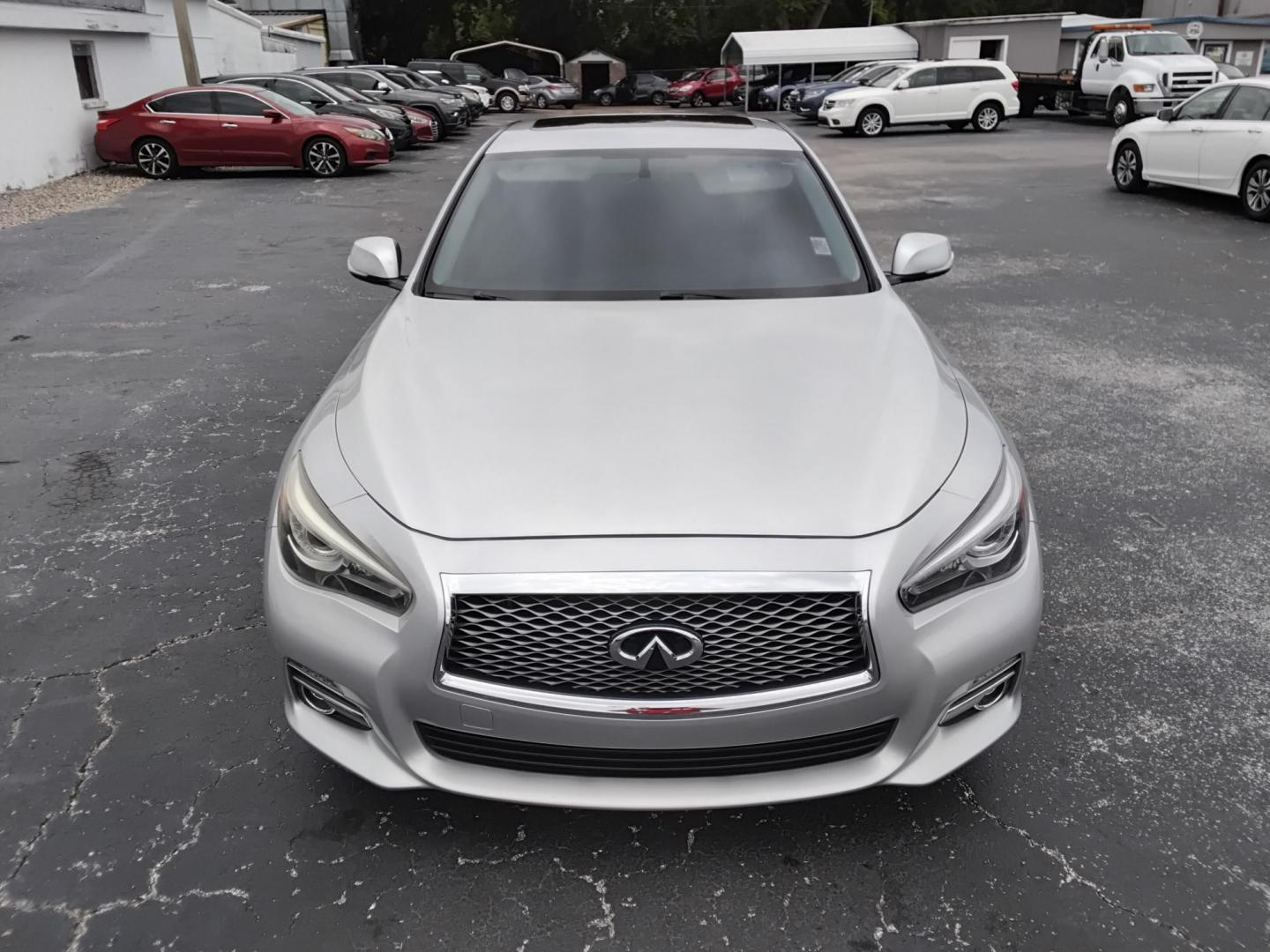 2014 SILVER /BLACK Infiniti Q50 Premium (JN1BV7AP5EM) with an 3.7L V6 DOHC 24V HYBRID engine, 7-Speed Automatic transmission, located at 6112 N Florida Avenue, Tampa, FL, 33604, (888) 521-5131, 27.954929, -82.459534 - $499 down plus tax & tag. - Photo#1