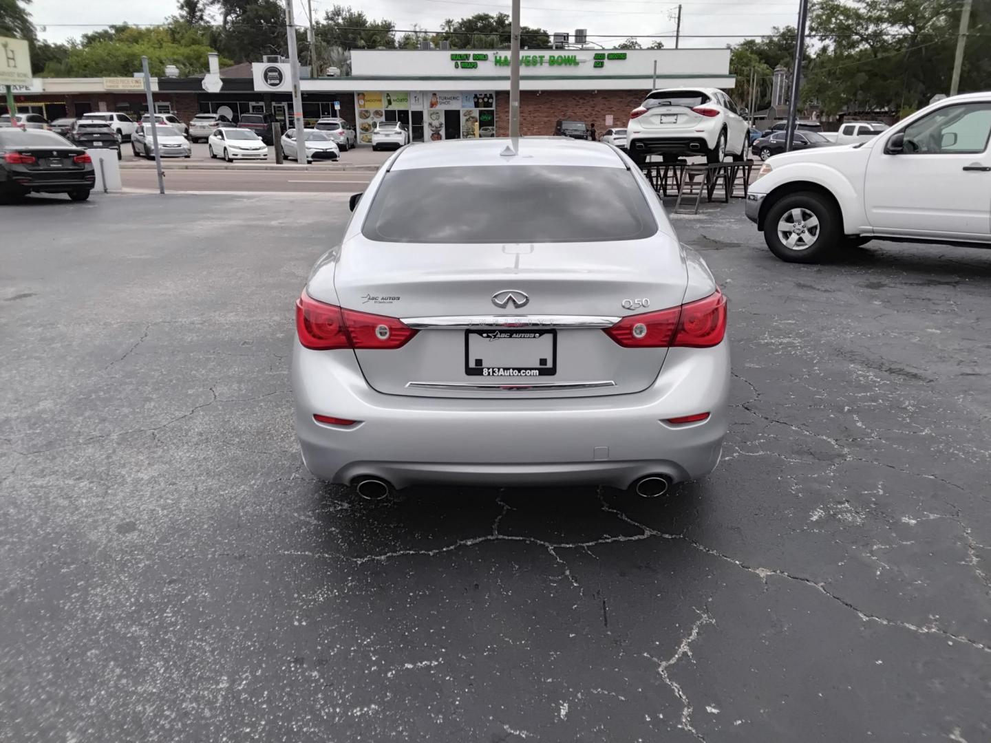 2014 SILVER /BLACK Infiniti Q50 Premium (JN1BV7AP5EM) with an 3.7L V6 DOHC 24V HYBRID engine, 7-Speed Automatic transmission, located at 6112 N Florida Avenue, Tampa, FL, 33604, (888) 521-5131, 27.954929, -82.459534 - $499 down plus tax & tag. - Photo#3