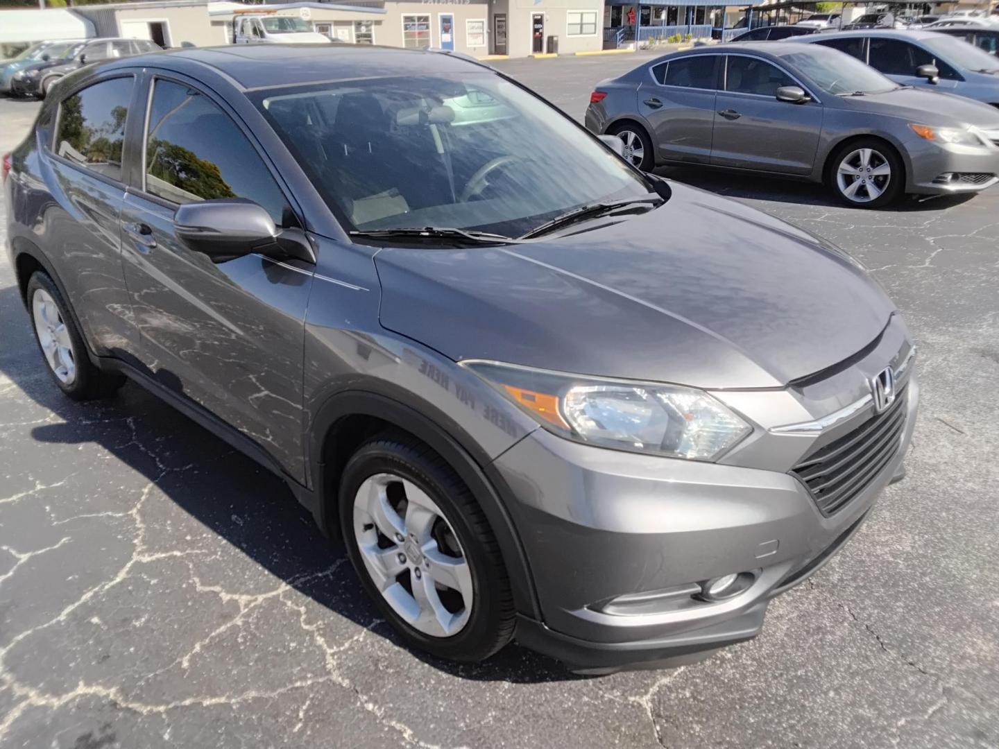 2016 GRAY /BLACK Honda HR-V EX 2WD 6M (3CZRU5G54GM) with an 1.8L L4 DOHC 16V engine, 6M transmission, located at 6112 N Florida Avenue, Tampa, FL, 33604, (888) 521-5131, 27.954929, -82.459534 - $499 DOWN PLUS TAX & TAG. - Photo#2