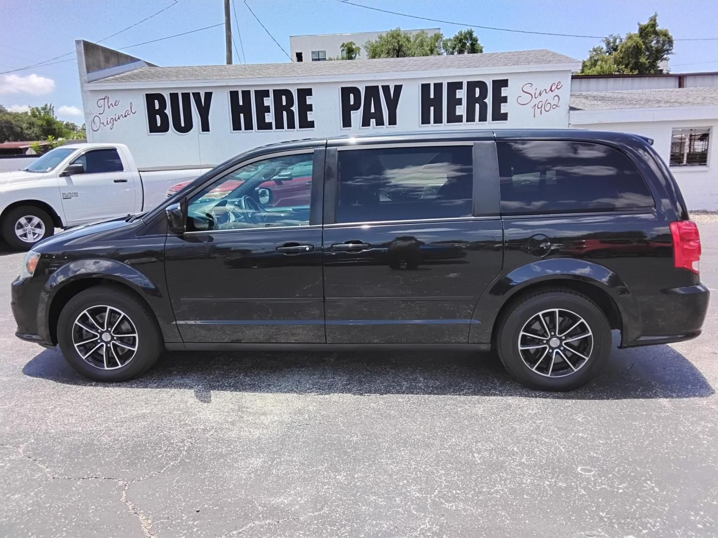 2016 BLACK /Grey Dodge Grand Caravan SXT (2C4RDGCG7GR) with an 3.6L V6 DOHC 24V engine, 6A transmission, located at 6112 N Florida Avenue, Tampa, FL, 33604, (888) 521-5131, 27.954929, -82.459534 - $499 down plus tax & tag.- Photo#0