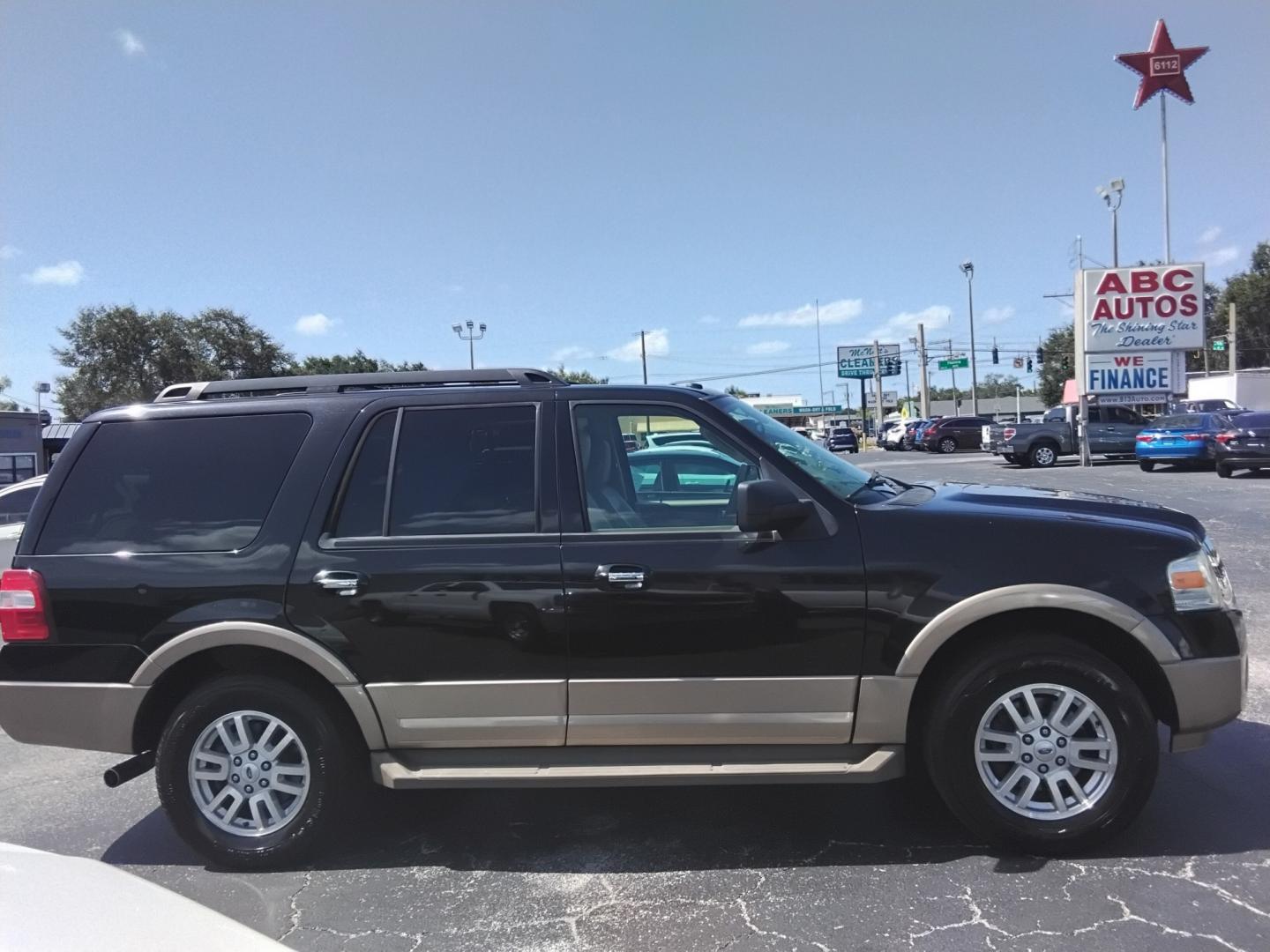 2014 BLACK /Beige Ford Expedition King Ranch 2WD (1FMJU1H52EE) with an 5.4L V8 SOHC 16V FFV engine, 6A transmission, located at 6112 N Florida Avenue, Tampa, FL, 33604, (888) 521-5131, 27.954929, -82.459534 - $499 DOWN PLUS TAX & TAG.- Photo#4