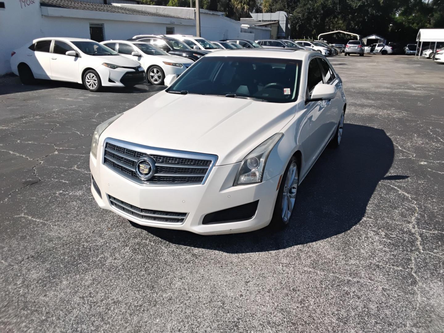 2013 White /GREY Cadillac ATS 2.5L Luxury RWD (1G6AB5SA3D0) with an 2.5L L4 DOHC 16V engine, 6A transmission, located at 6112 N Florida Avenue, Tampa, FL, 33604, (888) 521-5131, 27.954929, -82.459534 - $499 down plus tax & tag.- Photo#2