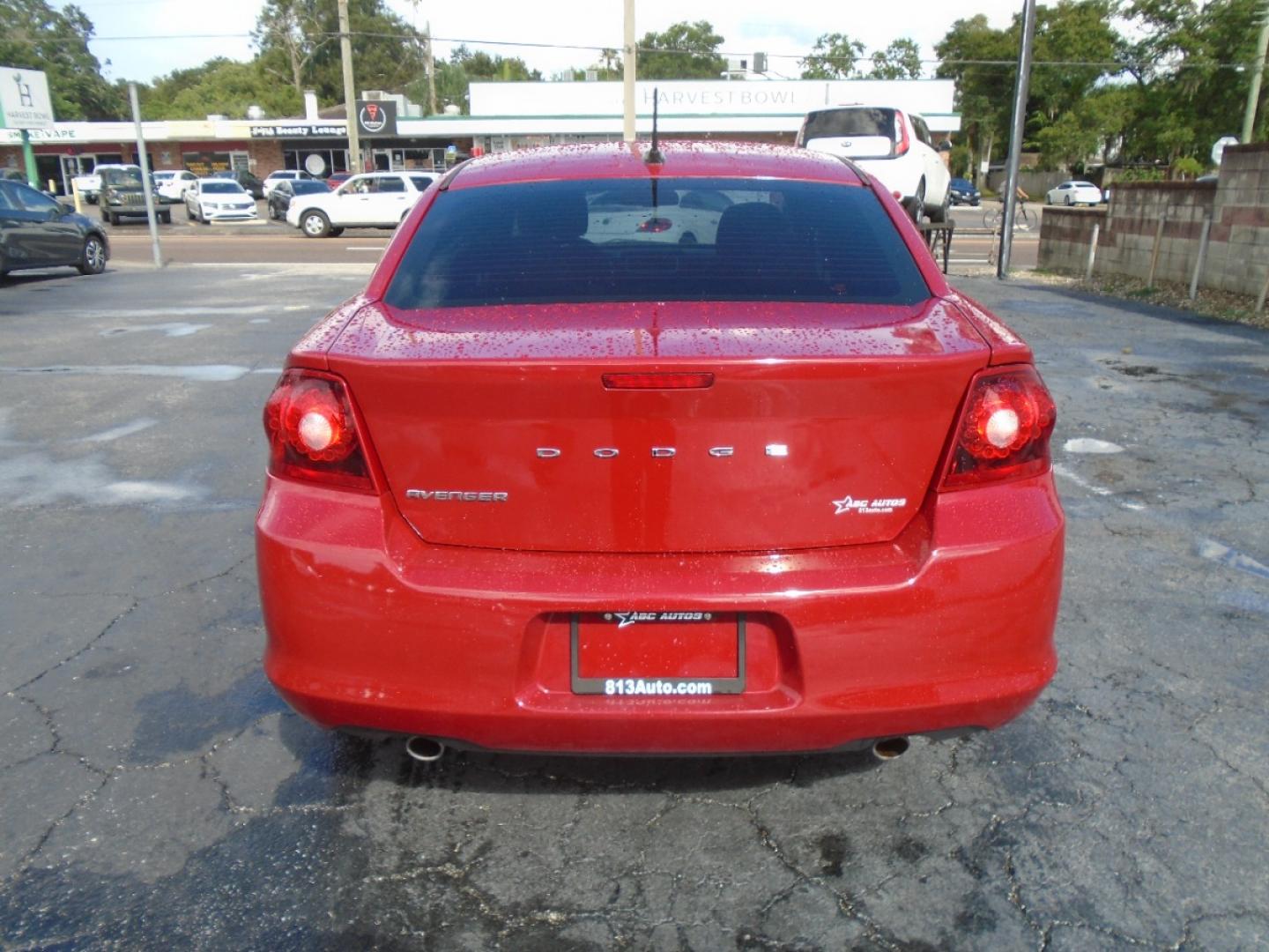 2013 Red /Black Dodge Avenger SE (1C3CDZAG3DN) with an V6, Flex Fuel, 3.6 Liter engine, Automatic, 6-Spd w/AutoStick transmission, located at 6112 N Florida Avenue, Tampa, FL, 33604, (888) 521-5131, 27.954929, -82.459534 - Photo#6