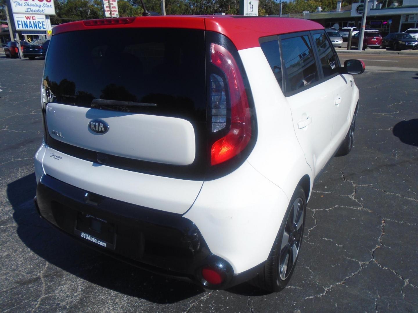 2016 White / Red Kia Soul + (KNDJP3A52G7) with an 2.0L L4 DOHC 16V engine, 6A transmission, located at 6112 N Florida Avenue, Tampa, FL, 33604, (888) 521-5131, 27.954929, -82.459534 - Photo#3