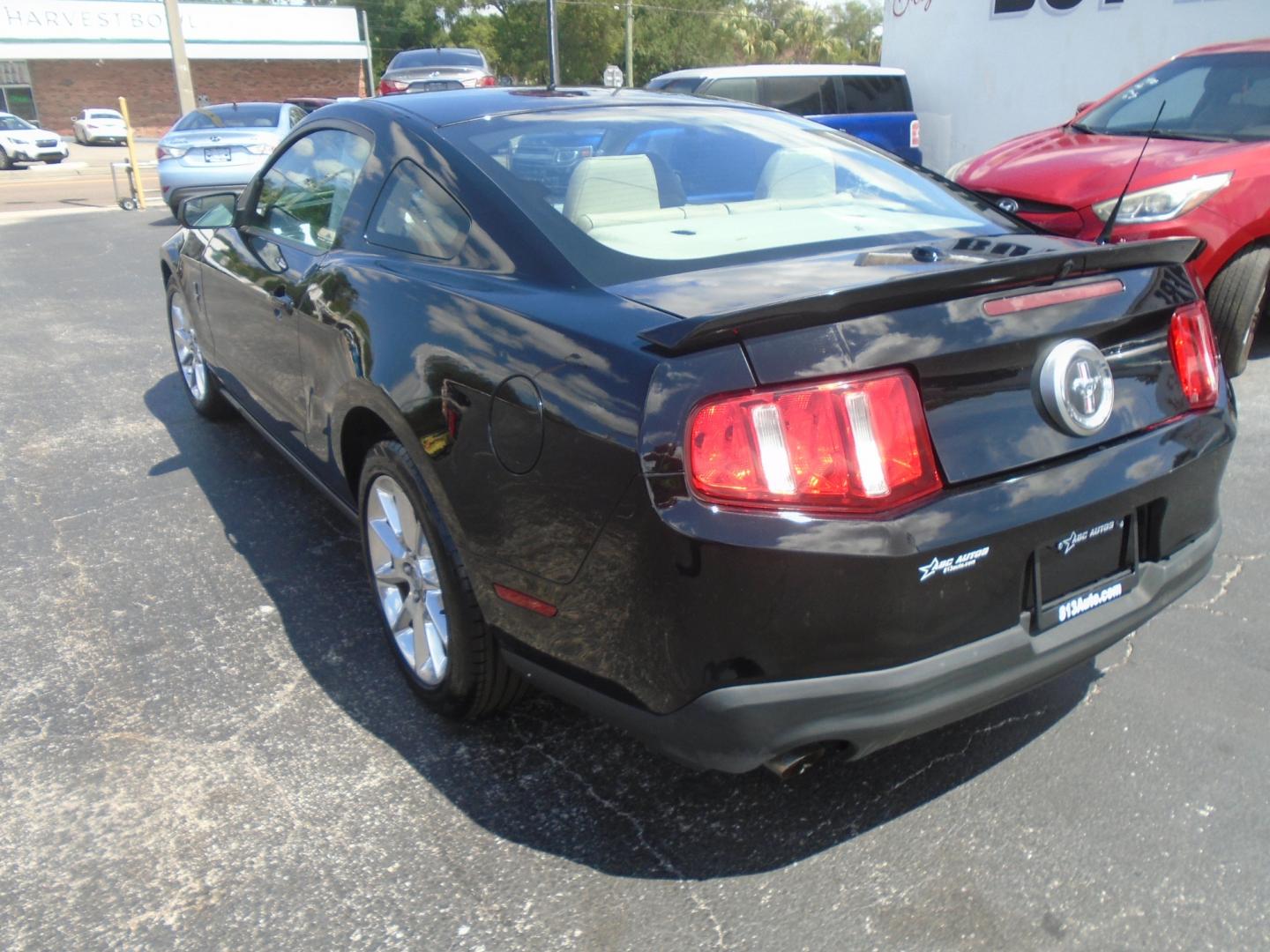 2011 Black /Tan Ford Mustang V6 Coupe (1ZVBP8AM0B5) with an 3.7L V6 DOHC 24V engine, located at 6112 N Florida Avenue, Tampa, FL, 33604, (888) 521-5131, 27.954929, -82.459534 - Photo#4