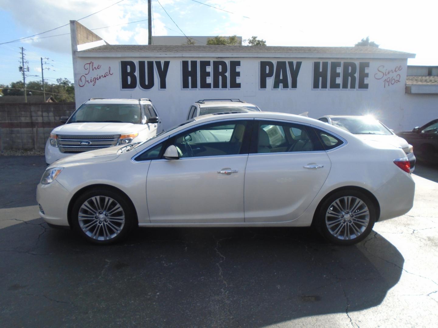 2012 White /Tan Buick Verano Leather (1G4PS5SK5C4) with an 2.4L L4 DOHC 16V FFV engine, 6-Speed Automatic transmission, located at 6112 N Florida Avenue, Tampa, FL, 33604, (888) 521-5131, 27.954929, -82.459534 - Photo#12