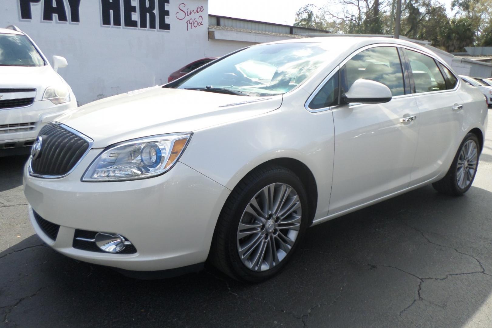 2012 White /Tan Buick Verano Leather (1G4PS5SK5C4) with an 2.4L L4 DOHC 16V FFV engine, 6-Speed Automatic transmission, located at 6112 N Florida Avenue, Tampa, FL, 33604, (888) 521-5131, 27.954929, -82.459534 - Photo#3